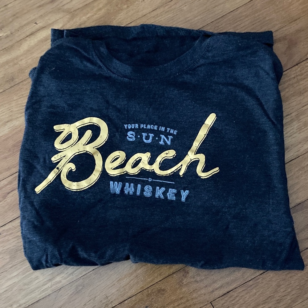 Tee with Sun Beach Whiskey Design